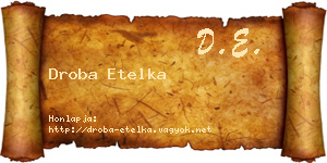 Droba Etelka névjegykártya